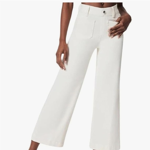 SPANX Denim - NEW! SPANX White Cropped Wide Leg Jeans - Size Petite Large ↩️